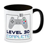 30. Geburtstag Kaffeebecher mit lustigem Spruch: Level 30