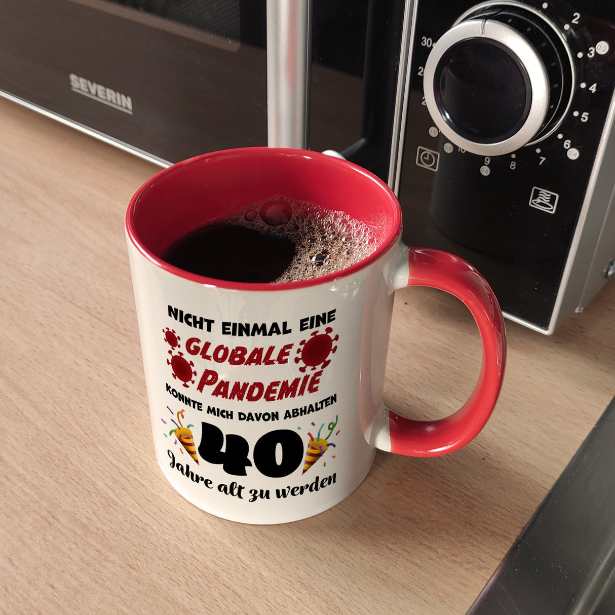 40. Geburtstag Kaffeebecher mit lustigem Spruch: Pandemie