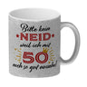 50. Geburtstag Kaffeebecher mit lustigem Spruch: Neid