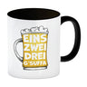 Eins zwei drei G'suffa witziger Kaffeebecher für Biertrinker