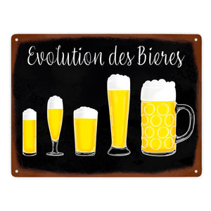 Die Evolution des Bieres Metallschild für Biertrinker