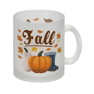 Fall Jahreszeit Herbst Kaffeebecher mit Kürbis und Laub