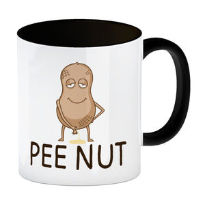 Pee nut Kaffeebecher mit pinkelnder Erdnuss