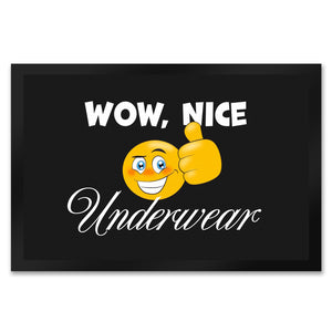 Wow, nice Underwear Fußmatte mit grinsendem Emoticon