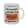 Die Coolsten werden im Herbst geboren Kaffeebecher mit Kürbis Motiv