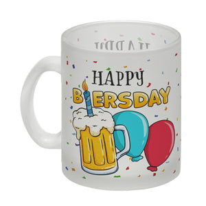 Happy Biersday Kaffeebecher mit Bier und Ballons