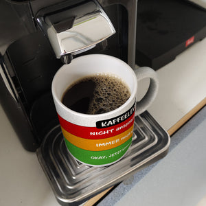 Kaffeelevel nicht ansprechbar Kaffeebecher mit verschiedenen Gemütslagen