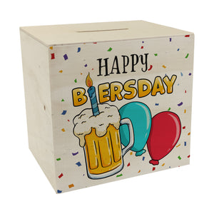 Happy Biersday Spardose mit Bier und Ballons