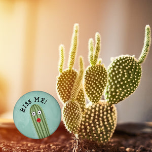 Kiss me Kaktus Kühlschrankmagnet