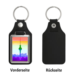 Berlin Skyline Schlüsselanhänger in Regenbogenfarben