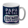 Papa am Tag - Zocker in der Nacht Kaffeebecher für Gamer und Väter