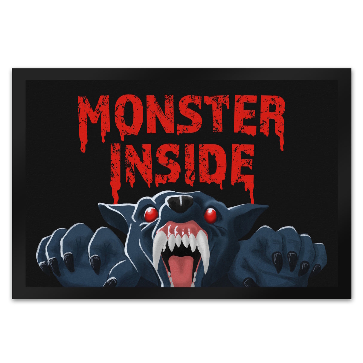 Monster Inside Halloween Fußmatte in 35x50 cm mit gruseligem Werwolf Motiv