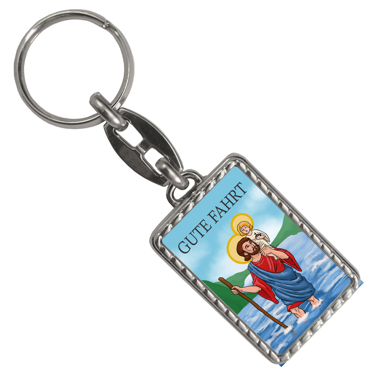Gute Fahrt Schlüsselanhänger mit dem Heiligen Christophorus