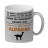 In Wahrheit denke ich an Alpakas Kaffeebecher