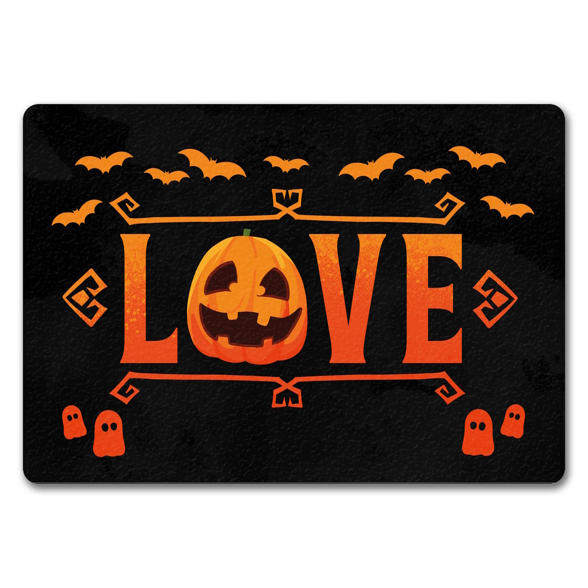 Love Fußmatte für Halloween mit Kürbis