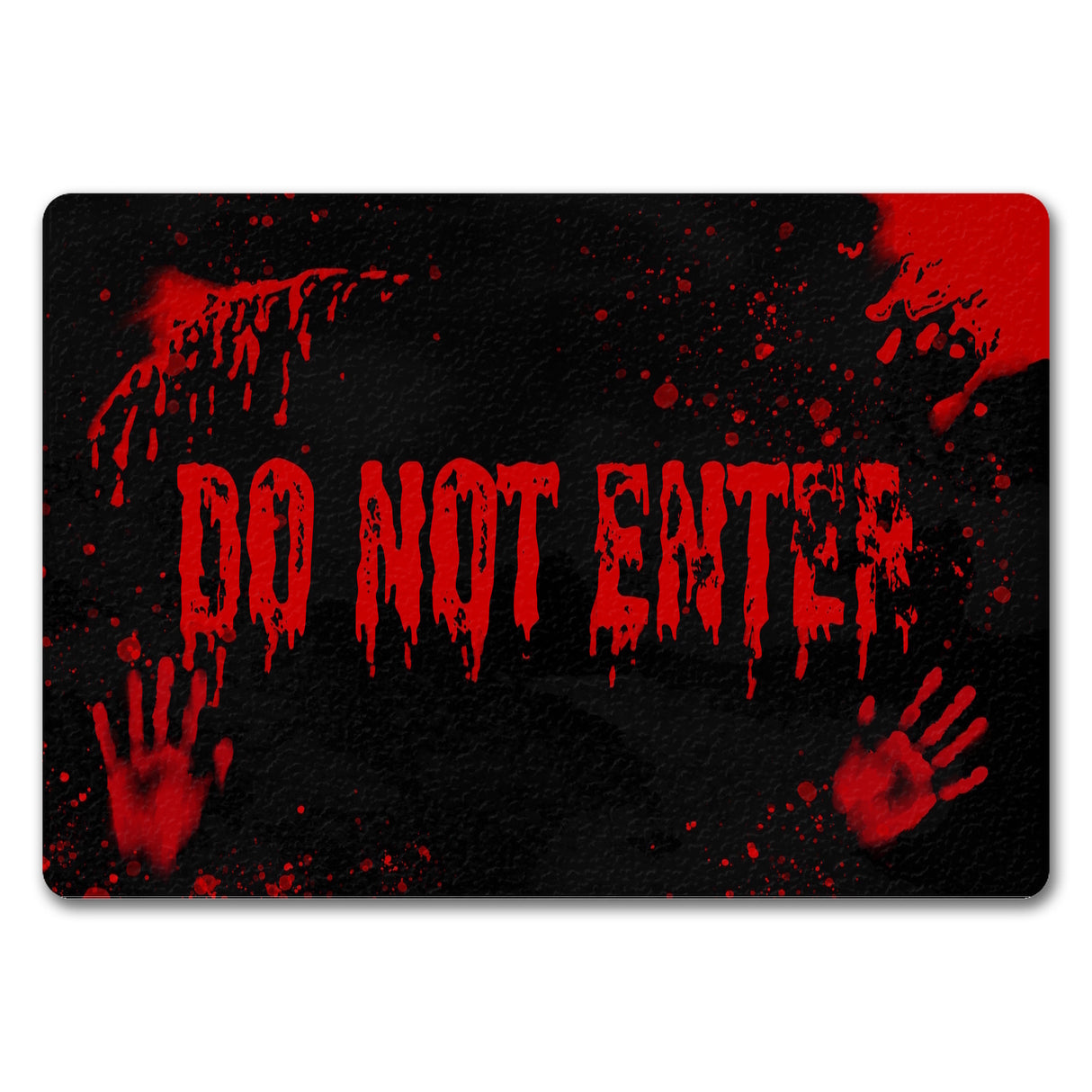 Do Not Enter Horror Halloween Blutbad Fußmatte mit Blutspritzern