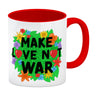 Make love not war Blumenmotiv Kaffeebecher