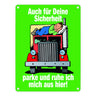 Ruhezeit für LKW-Fahrer Comic Metallschild