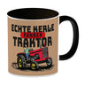 Echte Kerle fahren Traktor Kaffeebecher in braun