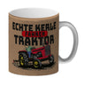 Echte Kerle fahren Traktor Kaffeebecher in braun