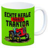 Echte Kerle fahren Traktor Kaffeebecher in braun