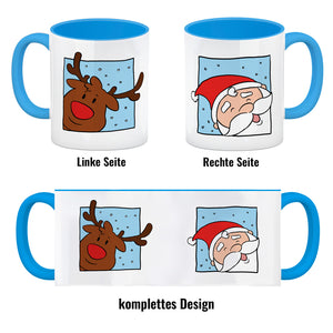 Rentier & Weihnachtsmann Kaffeebecher