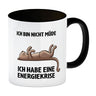 Bin nicht müde ich habe eine Energiekrise Katze Kaffeebecher