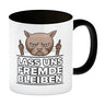 Lass uns Fremde bleiben mit Katze Kaffeebecher