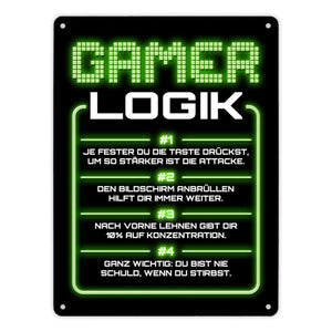 Gamer Logik Metallschild