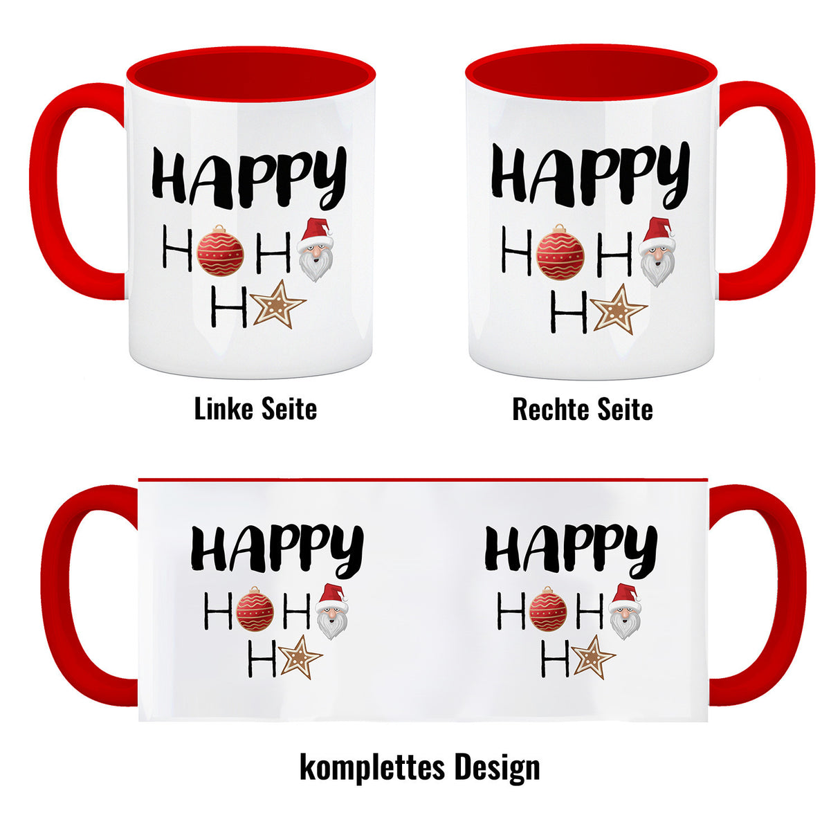 Happy HoHoHo Weihnachtsspruch Kaffeebecher