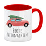 Frohe Weihnachten Auto mit Tannenbaum Kaffeebecher