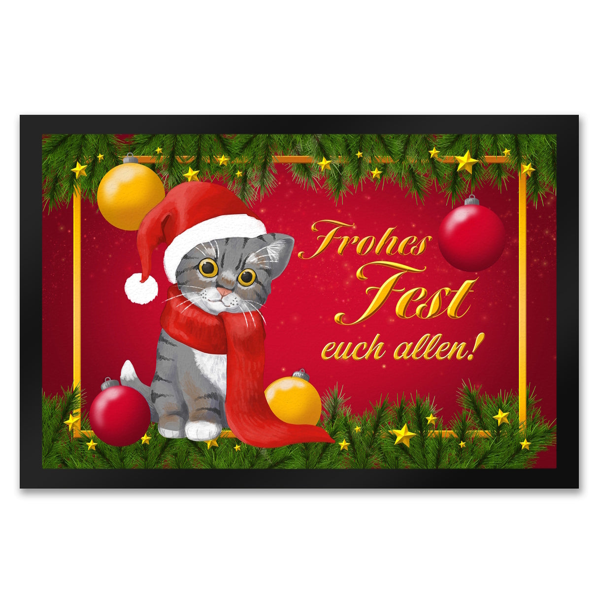 Frohes Fest Katze Fußmatte zu Weihnachten
