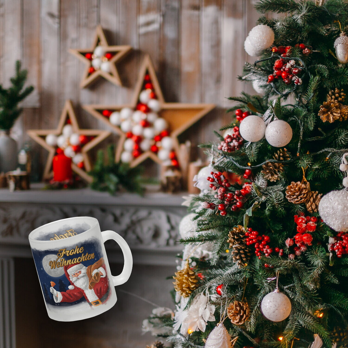 Frohe Weihnachten mit Weihnachtsmann Kaffeebecher