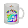 Frohes neues Jahr Regenbogen und Einhorn Kaffeebecher