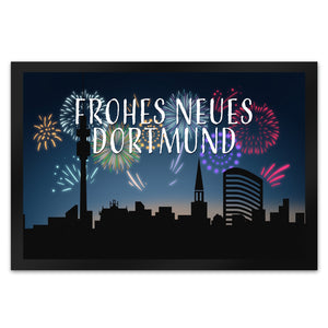 Frohes Neues Dortmund Fußmatte in 35x50 cm