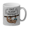 Eat sleep repeat Faultier Kaffeebecher