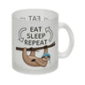 Eat sleep repeat Faultier Kaffeebecher