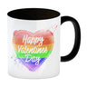 Happy Valentines Day Herz in regenbogenfarben Kaffeebecher