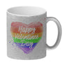 Happy Valentines Day Herz in regenbogenfarben Kaffeebecher