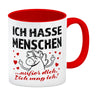 Ich hasse Menschen - außer dich Einhorn Valentinstag Kaffeebecher