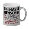 Ich hasse Menschen - außer dich Einhorn Valentinstag Kaffeebecher