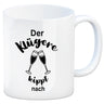 Der Klügere kippt Kaffee nach Kaffeebecher