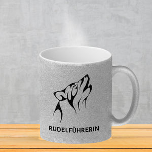 Rudelführerin Wolf Kaffeebecher mit Pfotenabdruck Motiv