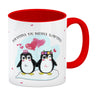 Pinguin Pärchen Kaffeebecher mit Spruch