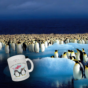 Pinguin Pärchen Kaffeebecher mit Spruch