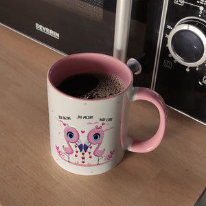 Flamingo Pärchen Kaffeebecher mit Spruch