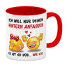 Hintern anfassen Kaffeebecher mit Emoticons und Spruch