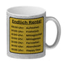 Renten To-Do Liste Kaffeebecher mit Spruch: Endlich Rente