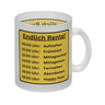 Renten To-Do Liste Kaffeebecher mit Spruch: Endlich Rente