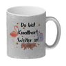 Flamingo und Elefant Motivation Kaffeebecher mit Spruch